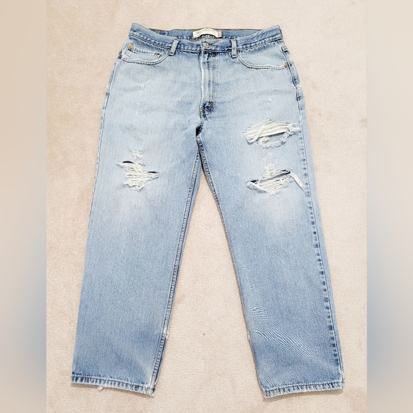 LEVI'S 550 Relaxed Fit Distressed Denim Jeans 100% Cotton Size 36x30 Unisex - Picture 3 of 12